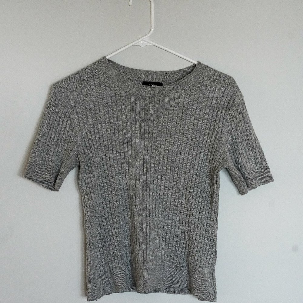 Gray Knit T- Shirt